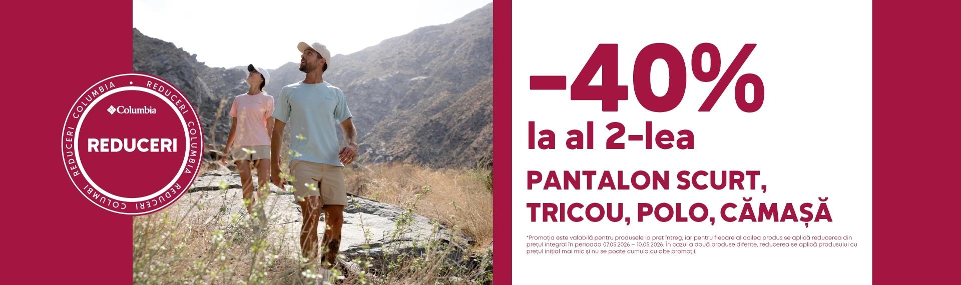 -40% la al 2-lea pantalon scurt, tricou, polo, camasa