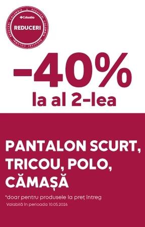-40% la al 2-lea pantalon scurt, tricou, polo, camasa