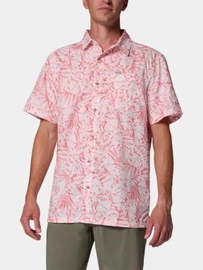 camasa cu maneci scurte pt. barbati Columbia Super Slack Tide Camp Shirt roz 1