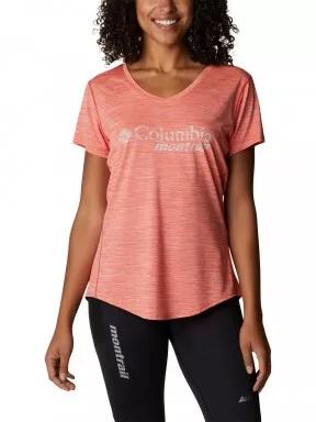 tricou pentru sport, cu maneci scurte pt. femei Columbia W Trinity Trail II Graphic rosu 1