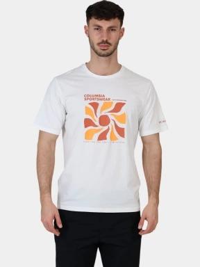 tricou pentru sport, cu maneci scurte pt. barbati Columbia Men's Sun Trek Short Sleeve Graphic Tee alb 1