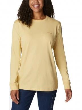 tricou cu maneci lungi pt. femei Columbia North Cascades Long Sleeve Tee galben 1