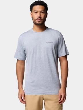 tricou pentru sport, cu maneci scurte pt. barbati Columbia Kwick Hike Back Graphic Short Sleeve Tee gri 1