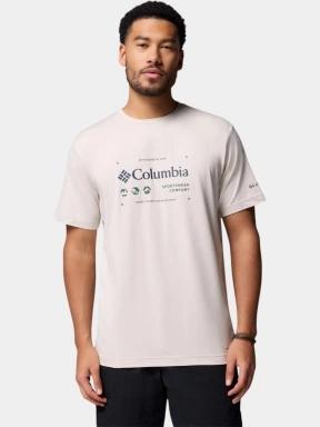 tricou pentru sport, cu maneci scurte pt. barbati Columbia Kwick Hike Graphic Short Sleeve Tee nisip 1