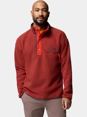 pulover polar pt. barbati Columbia Helvetia II Half Snap Fleece rosu 1