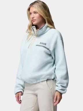 pulover polar pt. femei Columbia Helvetia II Cropped Half Snap Fleece verde deschis 3