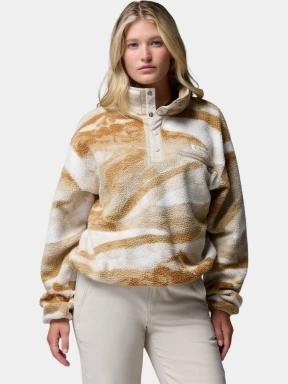 pulover polar pt. femei Columbia Helvetia II Printed Cropped Half Snap nisip 1