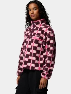 pulover polar pt. femei Columbia Helvetia II Printed Cropped Half Snap bordo 3
