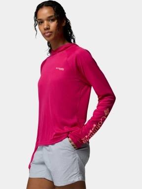 tricou cu maneci lungi, pentru sport pt. femei Columbia Tidal Tee II Hoodie magenta 3