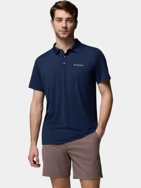 tricou de sport, cu guler pt. barbati Columbia Tech Trail Utility Polo albastru inchis 1