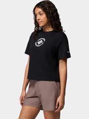 tricou cu maneci scurte pt. femei Columbia Rolling Bend Graphic Relaxed Crop Short Sleeve Shirt negru 3