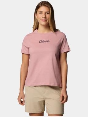 tricou cu maneci scurte pt. femei Columbia Rolling Bend Graphic Short Sleeve Shirt roz 1