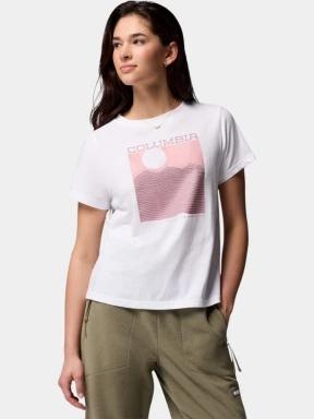 tricou cu maneci scurte pt. femei Columbia Rolling Bend Graphic Short Sleeve Shirt alb 1