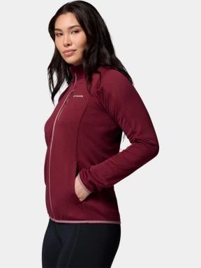 pulover polar pt. femei Columbia Essential Hike Grid Fleece Full Zip rosu 3