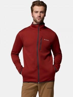 pulover polar pt. barbati Columbia Essential Hike Grid Fleece Full Zip rosu 1