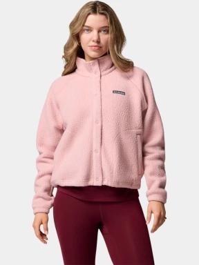 pulover polar pt. femei Columbia Jasper Ridge Pebbled Fleece Full Snap roz 1
