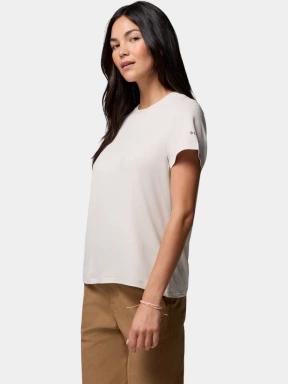 tricou pentru sport, cu maneci scurte pt. femei Columbia Parsons Point  Short Sleeve Logo Tee nisip 3