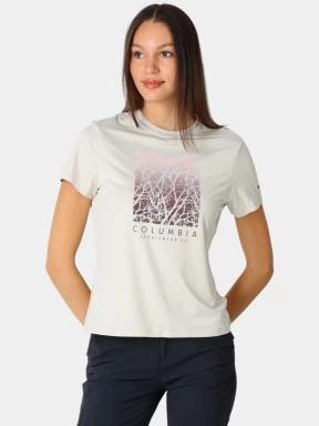 tricou pentru sport, cu maneci scurte pt. femei Columbia Parsons Point  Short Sleeve Graphic Tee nisip 1