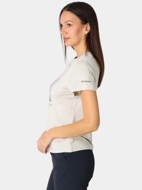 tricou pentru sport, cu maneci scurte pt. femei Columbia Parsons Point  Short Sleeve Graphic Tee nisip 3