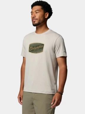 tricou pentru sport, cu maneci scurte pt. barbati Columbia Parsons Point Short Sleeve Graphic Tee nisip 3