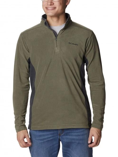 pulover polar pt. barbati Columbia Klamath Range II Half Zip verde 2