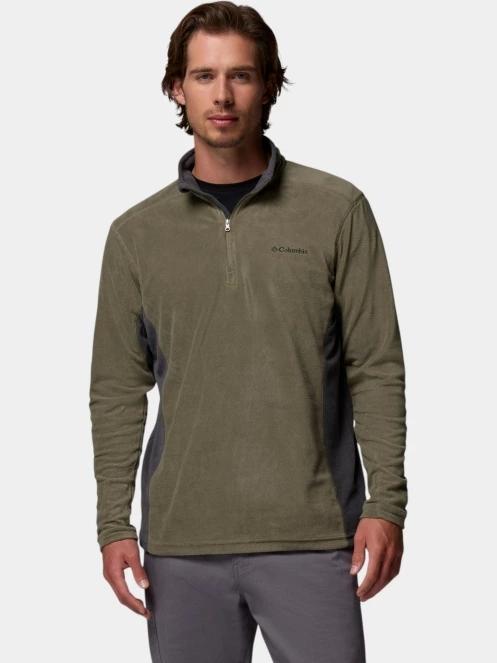 pulover polar pt. barbati Columbia Klamath Range II Half Zip verde 2