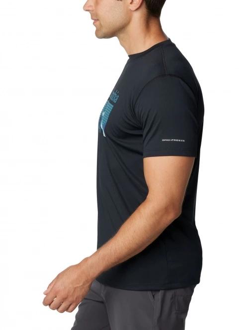 tricou pentru sport, cu maneci scurte pt. barbati Columbia Zero Rules Short Sleeve Graphic Shirt gri 3