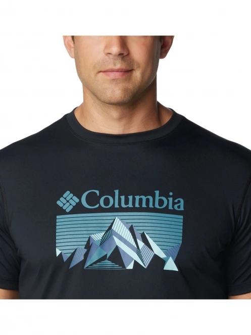 tricou pentru sport, cu maneci scurte pt. barbati Columbia Zero Rules Short Sleeve Graphic Shirt gri 5