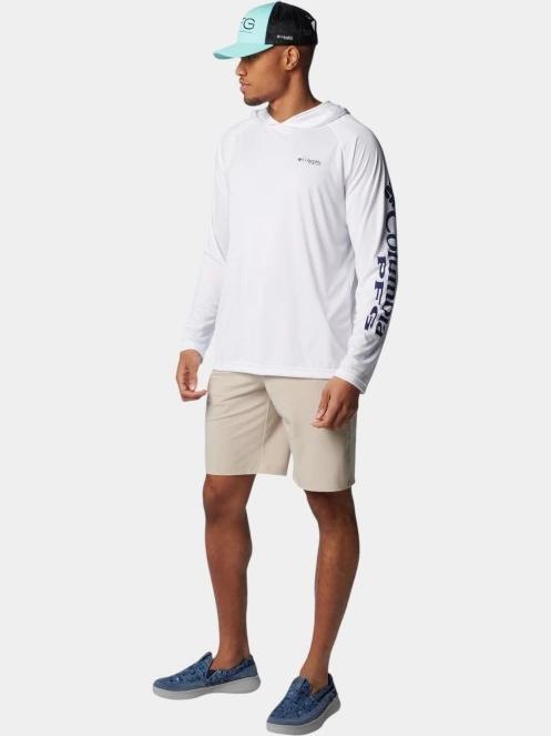 tricou cu maneci lungi, pentru sport pt. barbati Columbia Terminal Tackle Hoodie alb 5