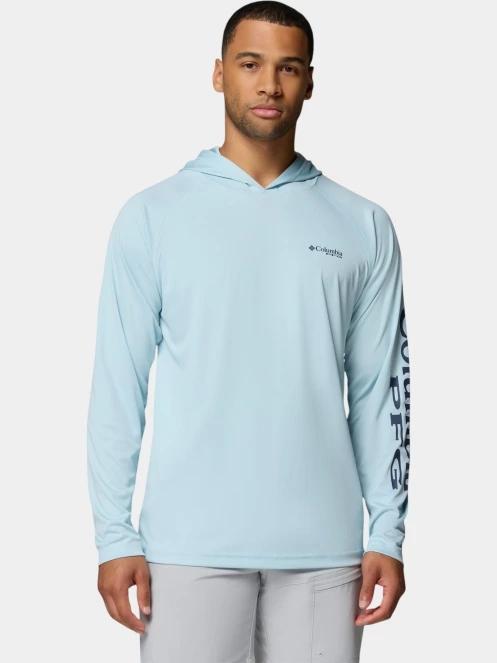 tricou cu maneci lungi, pentru sport pt. barbati Columbia Terminal Tackle Hoodie albastru deschis 2