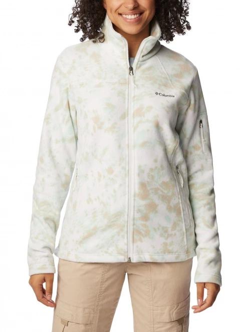 pulover polar pt. femei Columbia Fast Trek Printed Jacket alb 2