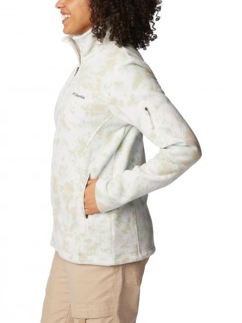pulover polar pt. femei Columbia Fast Trek Printed Jacket alb 3