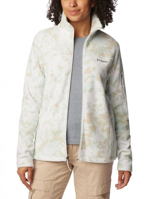 pulover polar pt. femei Columbia Fast Trek Printed Jacket alb 5
