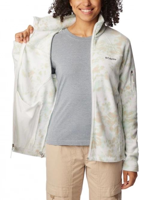 pulover polar pt. femei Columbia Fast Trek Printed Jacket alb 6