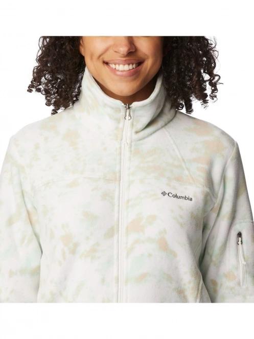 pulover polar pt. femei Columbia Fast Trek Printed Jacket alb 7