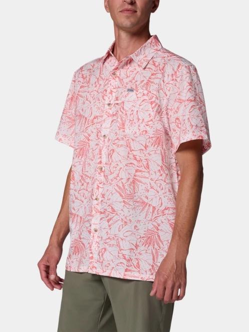 camasa cu maneci scurte pt. barbati Columbia Super Slack Tide Camp Shirt roz 3