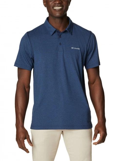 tricou cu guler pt. barbati Columbia Tech Trail Polo albastru 2