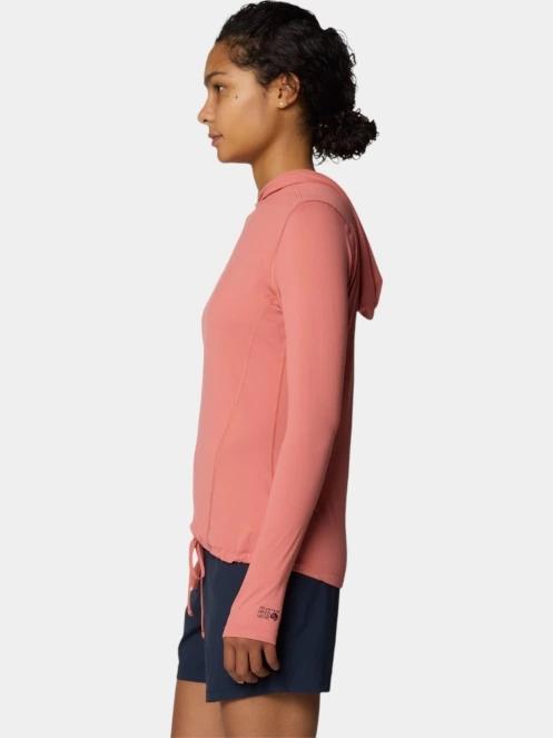 tricou cu maneci lungi, pentru sport pt. femei Mountain Hardwear Crater Lake Long Sleeve Hoody rosu 3