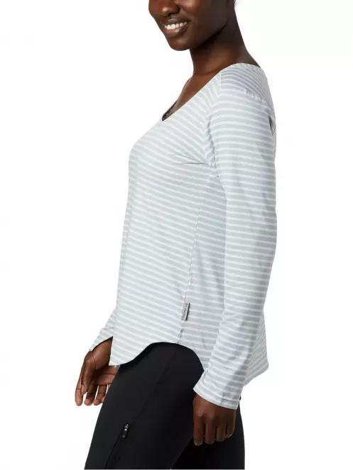 tricou cu maneci lungi, pentru sport pt. femei Columbia Firwood Camp LS Tee alb 4