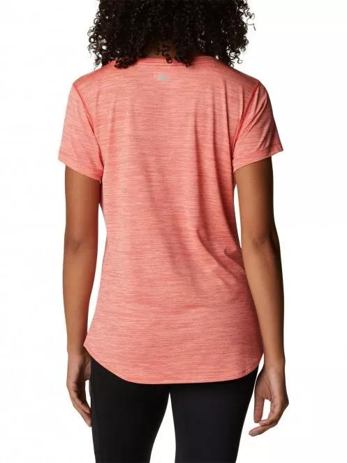 tricou pentru sport, cu maneci scurte pt. femei Columbia W Trinity Trail II Graphic rosu 3
