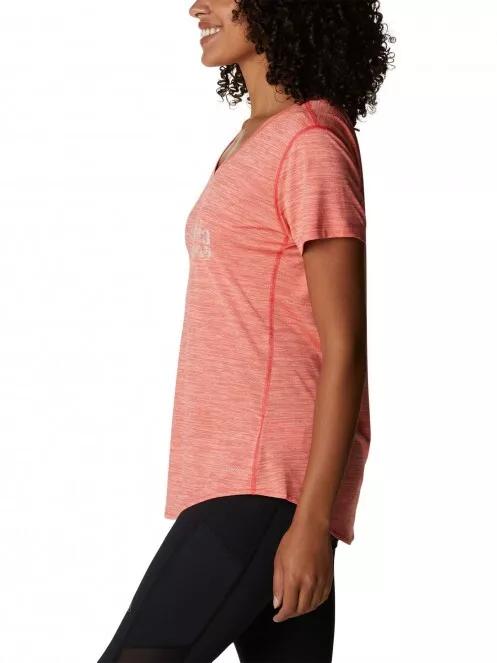 tricou pentru sport, cu maneci scurte pt. femei Columbia W Trinity Trail II Graphic rosu 4
