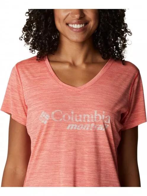 tricou pentru sport, cu maneci scurte pt. femei Columbia W Trinity Trail II Graphic rosu 5