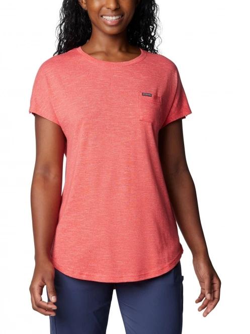 tricou cu maneci scurte pt. femei Columbia Cades Cape Tee rosu 2