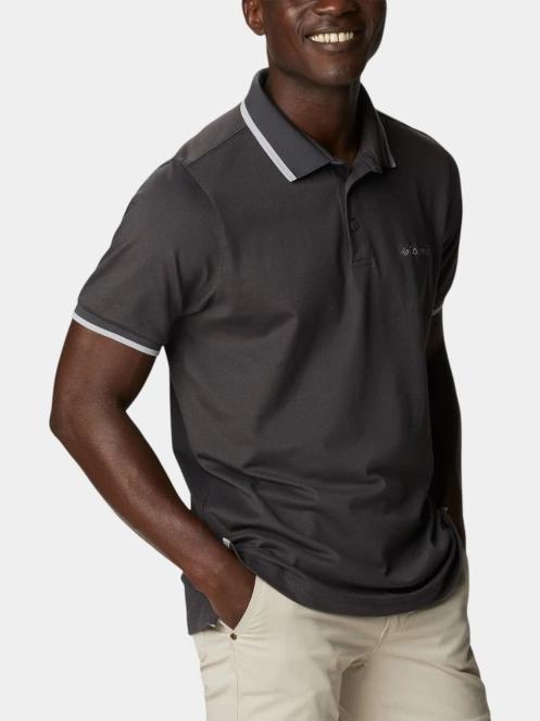 tricou cu guler pt. barbati Columbia Cove Dome Butte Solid Pique Polo gri 5