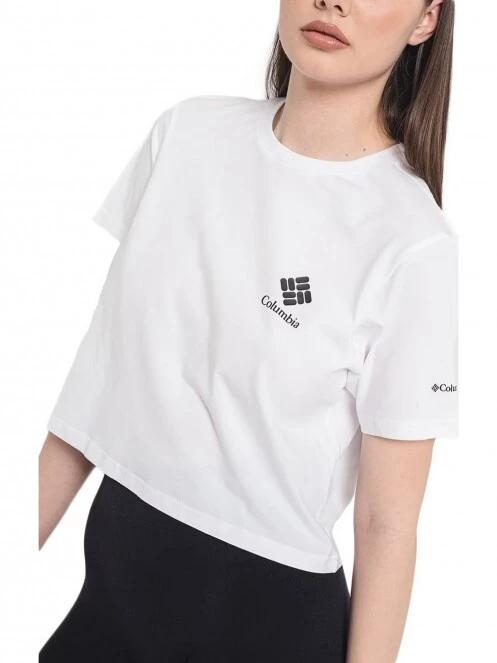 tricou cu maneci scurte pt. femei Columbia North Cascades Cropped Tee alb 5