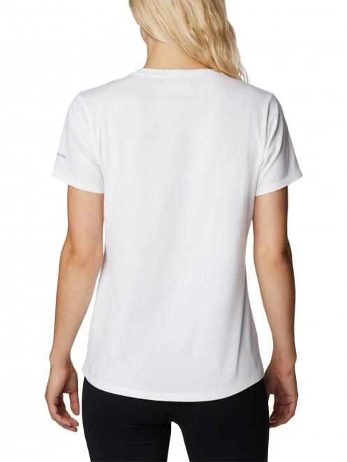 tricou pentru sport, cu maneci scurte pt. femei Columbia Sun Trek Ss Graphic Tee alb 4