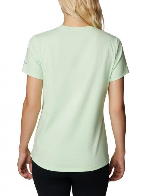 tricou pentru sport, cu maneci scurte pt. femei Columbia Sun Trek Ss Graphic Tee verde 4