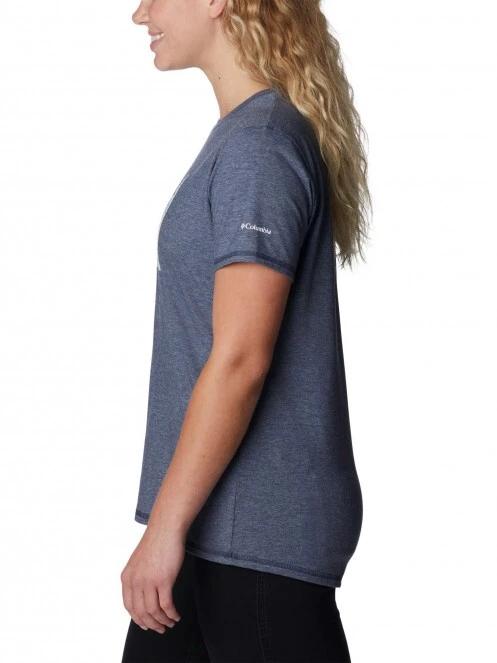 tricou pentru sport, cu maneci scurte pt. femei Columbia Sun Trek Ss Graphic Tee albastru 3