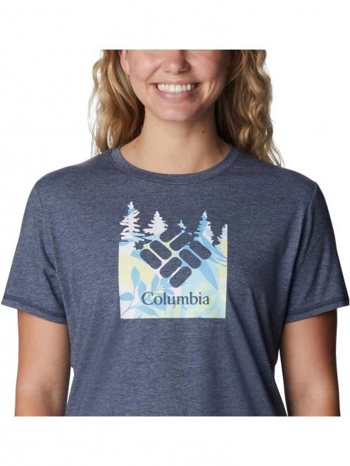 tricou pentru sport, cu maneci scurte pt. femei Columbia Sun Trek Ss Graphic Tee albastru 5