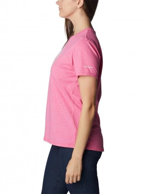 tricou pentru sport, cu maneci scurte pt. femei Columbia Sun Trek Ss Graphic Tee magenta 3